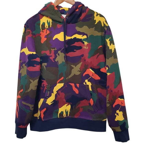 Polo Ralph Lauren Polo Pony Camo Double-Knit Hoodie Men's Size Large *Flaw* - Picture 1 of 16